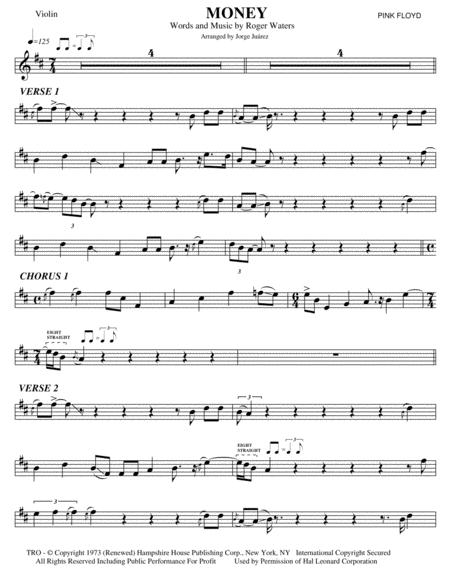 Money Violin Sheet Music