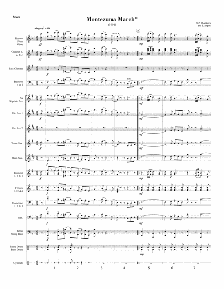 Montezuma March By W Paris Chambers For Modern Concert Band Sheet Music