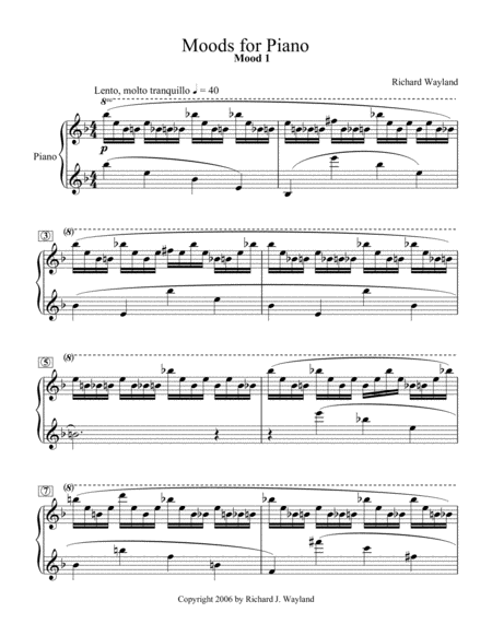 Free Sheet Music Moods For Piano