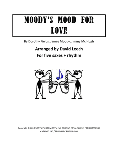 Moodys Mood For Love Sheet Music