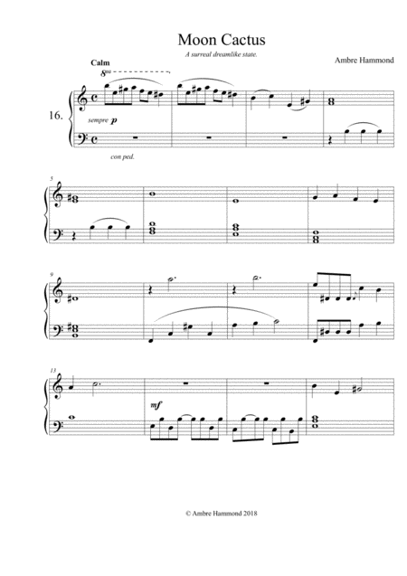 Free Sheet Music Moon Cactus