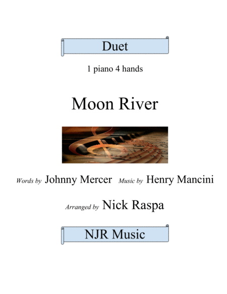 Moon River 1 Piano 4 Hands Advanced Intermediate Sheet Music