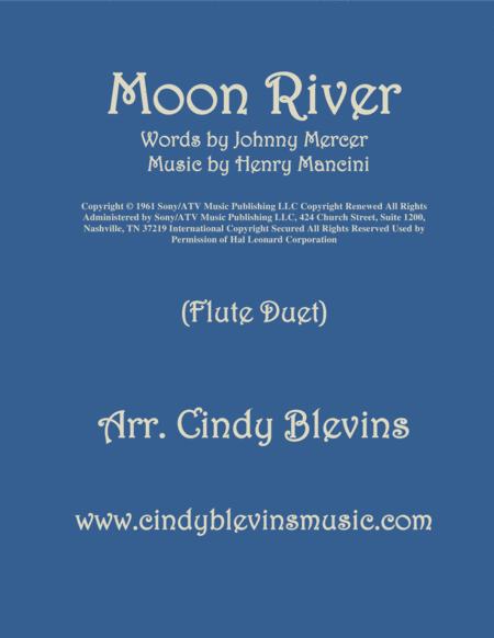 Moon River Arranged For Flute Duet Sheet Music