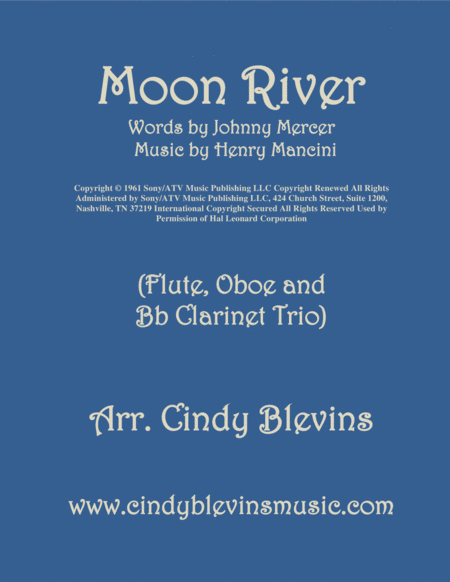 Free Sheet Music Moon River Arranged For Flute Oboe And Bb Clarinet