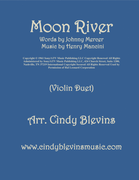 Moon River Arranged For Violin Duet Sheet Music