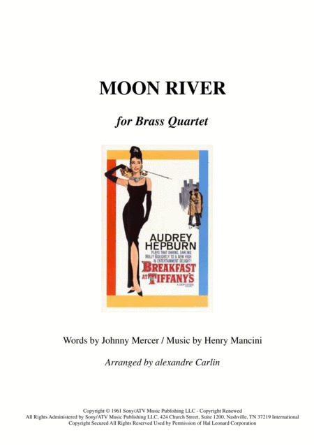 Free Sheet Music Moon River Brass Quartet