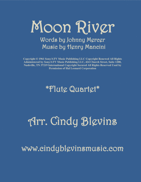 Free Sheet Music Moon River For Flute Quartet
