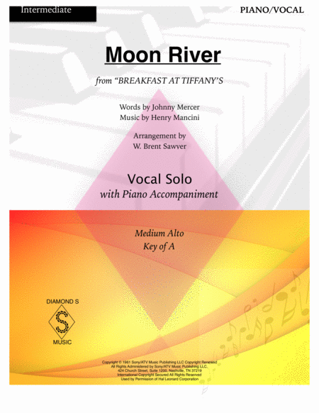 Free Sheet Music Moon River Vocal Piano Key Of A