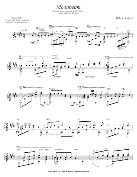 Free Sheet Music Moonbeam