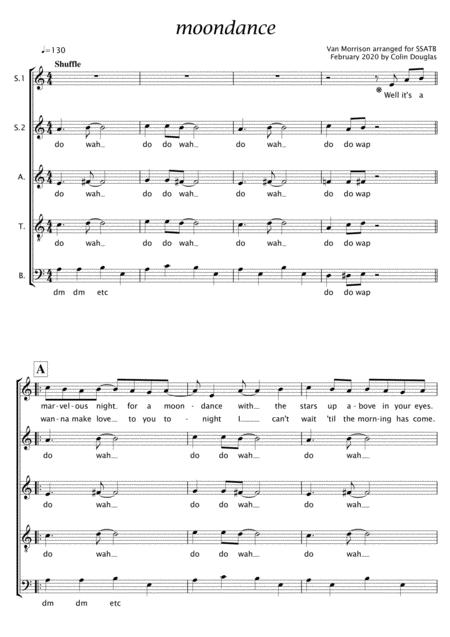 Free Sheet Music Moondance Ssatb