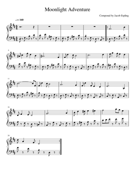 Free Sheet Music Moonlight Adventure