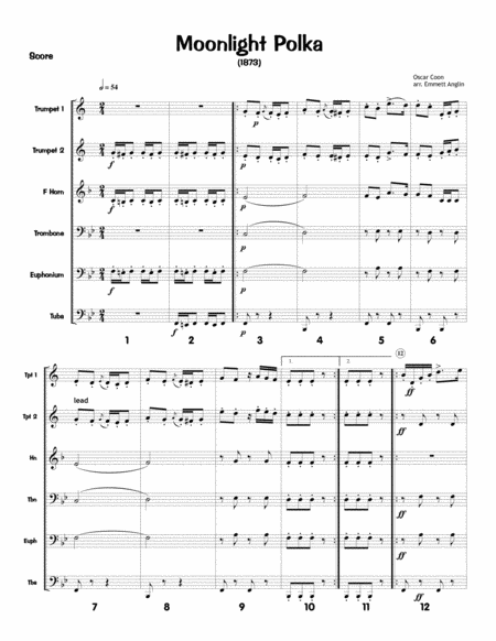 Free Sheet Music Moonlight Polka For Brass Sextet