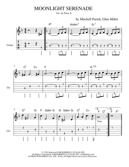 Moonlight Serenade Sheet Music