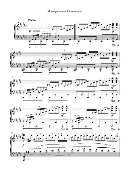 Free Sheet Music Moonlight Sonata 3rd Movement