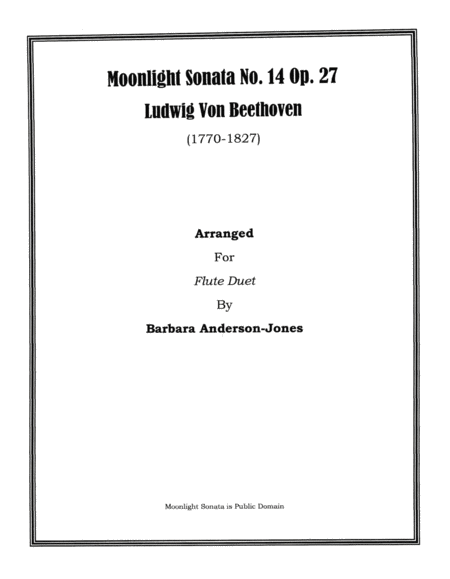 Free Sheet Music Moonlight Sonata Flute Duet