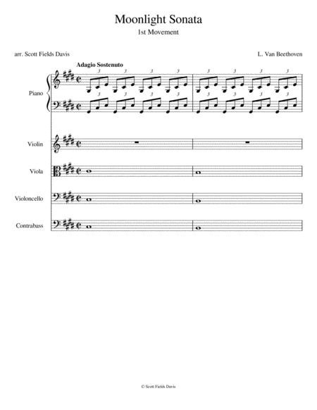 Free Sheet Music Moonlight Sonata For Chamber Ensemble