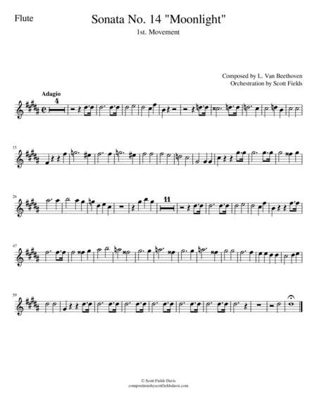 Moonlight Sonata Movement I For Orchestra Flute Part Sheet Music