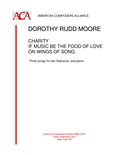 Moore Charity If Music Be The Food Of Love On Wings Of Song Sheet Music