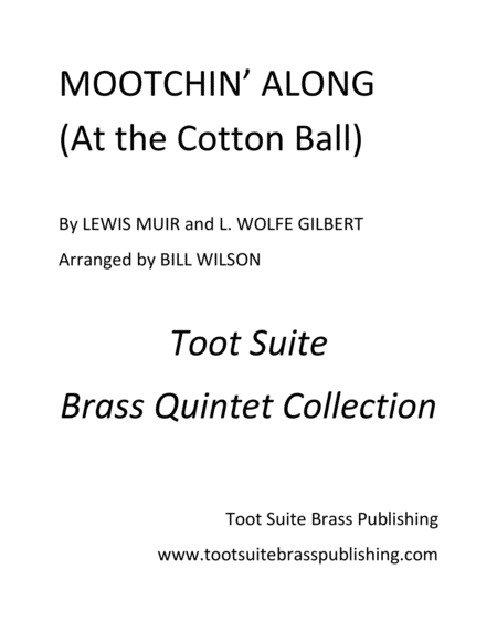 Free Sheet Music Mootchin Along At The Cotton Ball