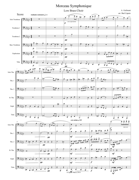 Morceau Symphonique For Soloist And Low Brass Choir Sheet Music