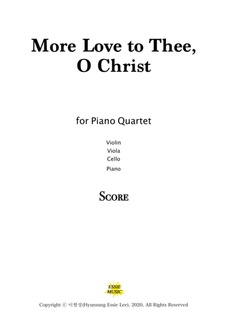 Free Sheet Music More Love To Thee O Christ