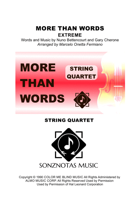 Free Sheet Music More Than Words Sheet Music For String Quartet Score And Parts
