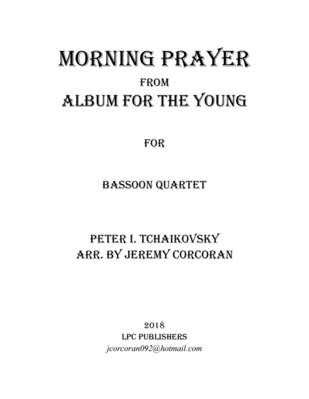 Morning Prayer For Bassoon Quartet Sheet Music