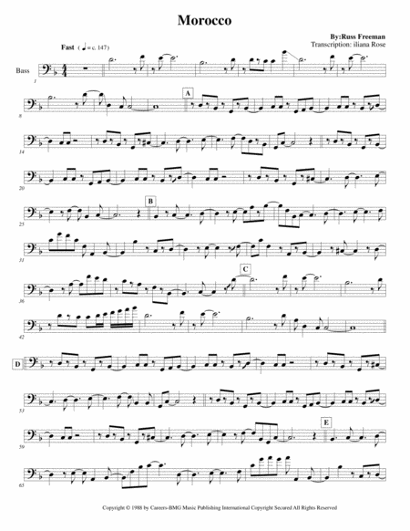 Morocco Bass Bass Solo Sheet Music