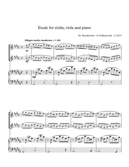 Free Sheet Music Moszkowski Etude In A Flat G Sharp Minor For Violin And Piano
