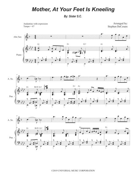 Mother At Your Feet Is Kneeling Alto Saxophone And Piano Sheet Music