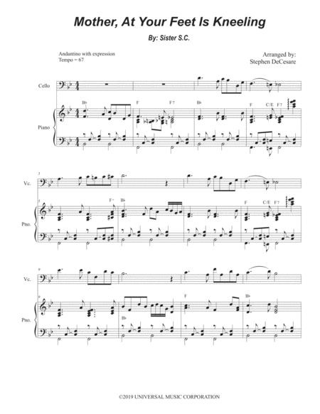 Mother At Your Feet Is Kneeling Cello Solo And Piano Sheet Music