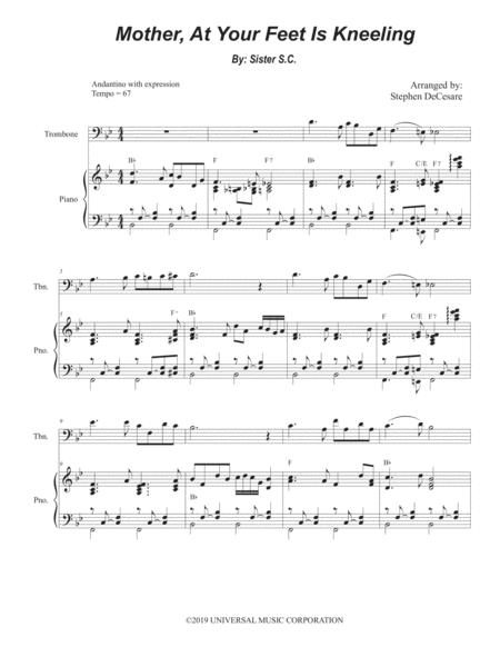 Mother At Your Feet Is Kneeling Trombone Solo And Piano Sheet Music