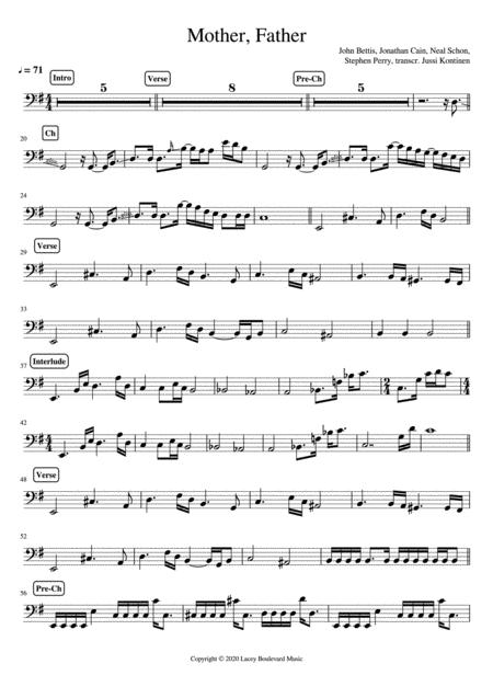 Mother Father Journey Bass Guitar Sheet Music