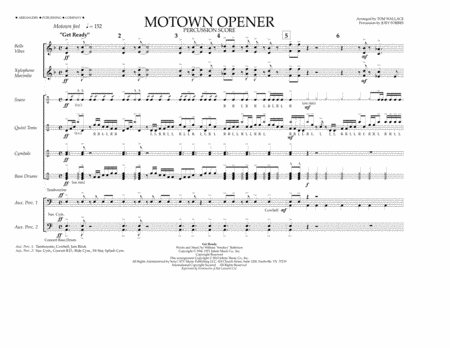 Motown Theme Show Opener Arr Tom Wallace Percussion Score Sheet Music