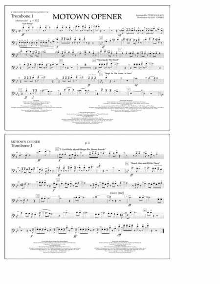 Free Sheet Music Motown Theme Show Opener Arr Tom Wallace Trombone 1