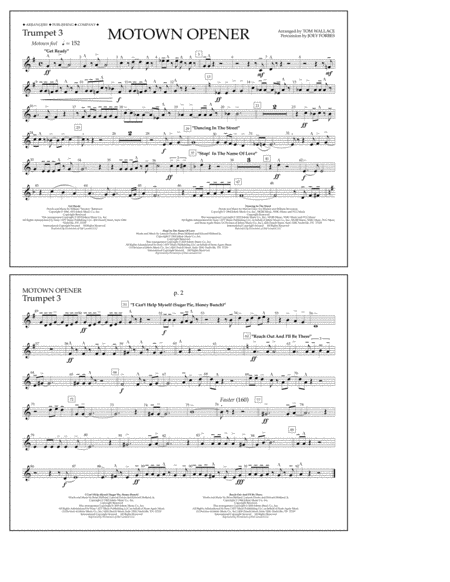 Motown Theme Show Opener Arr Tom Wallace Trumpet 3 Sheet Music