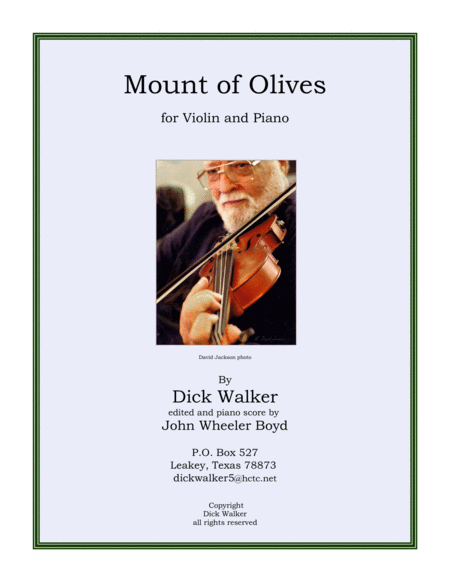 Free Sheet Music Mount Of Olives