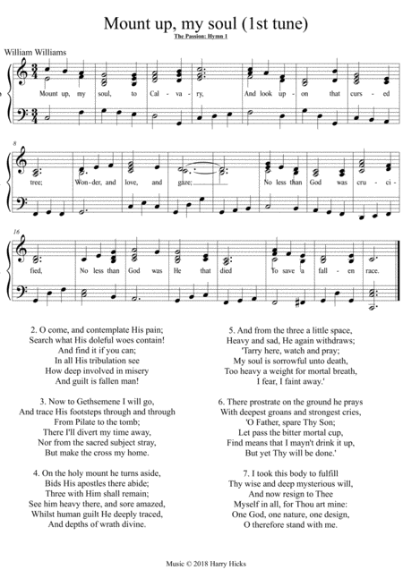 Free Sheet Music Mount Up My Soul A New Tune To A Wonderful William Williams Hymn