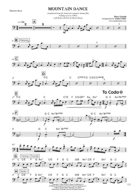 Mountain Dance Electric Bass Part Sheet Music