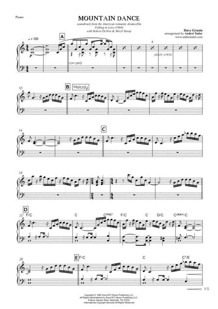 Mountain Dance Piano Part Sheet Music