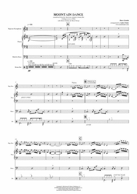 Mountain Dance Score And Parts Soprano Sax Piano Bass Drums Sheet Music