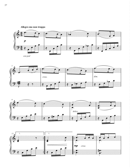 Movement Iii From Piano Sonata No 1 In A Minor Sheet Music