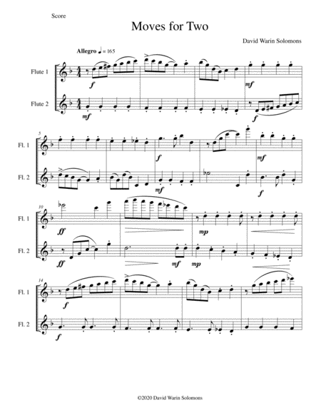 Moves For Two For Flute Duo Sheet Music