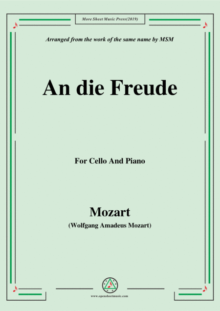 Mozart An Die Freude For Cello And Piano Sheet Music