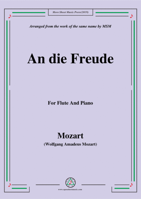 Free Sheet Music Mozart An Die Freude For Flute And Piano