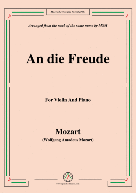 Mozart An Die Freude For Violin And Piano Sheet Music