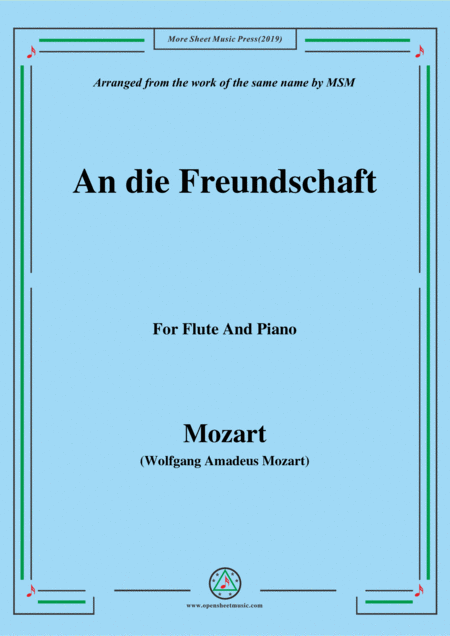 Mozart An Die Freundschaft For Flute And Piano Sheet Music