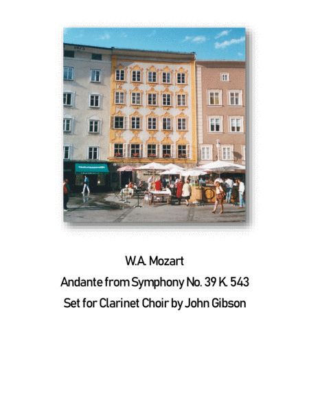 Mozart Andante From Symphony 39 Set For Clarinet Choir Sheet Music