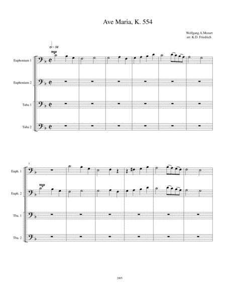 Mozart Ave Maria Sheet Music