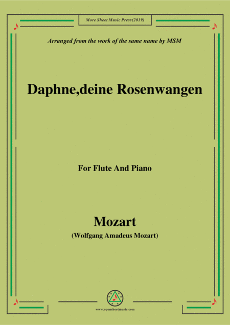 Free Sheet Music Mozart Daphne Deine Rosenwangen For Flute And Piano